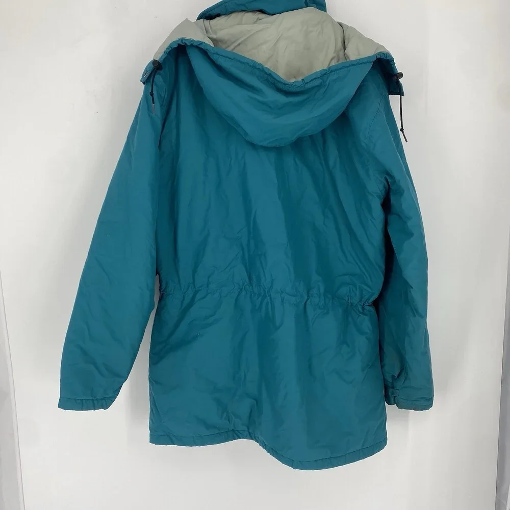 Vintage 80s L.L. Bean Penobscot Parka Teal Hooded Jacket No Size USA Made